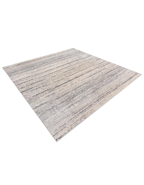 Cream 7' x 7' Oasis Square Area Rug 65% Polypropylene & 35% Polyester Contemporary Carpet for Living Rooms, Bedroom, Kitchen, Dining, Office for Sale at Rug Engine