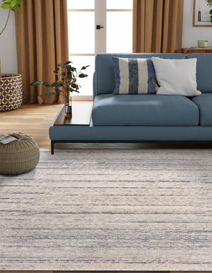 Cream 7' x 7' Oasis Square Area Rug 65% Polypropylene & 35% Polyester Contemporary Carpet for Living Rooms, Bedroom, Kitchen, Dining, Office for Sale at Rug Engine
