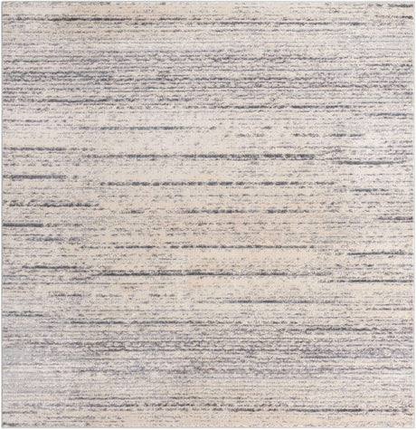Cream 7' x 7' Oasis Square Area Rug 65% Polypropylene & 35% Polyester Contemporary Carpet for Living Rooms, Bedroom, Kitchen, Dining, Office for Sale at Rug Engine