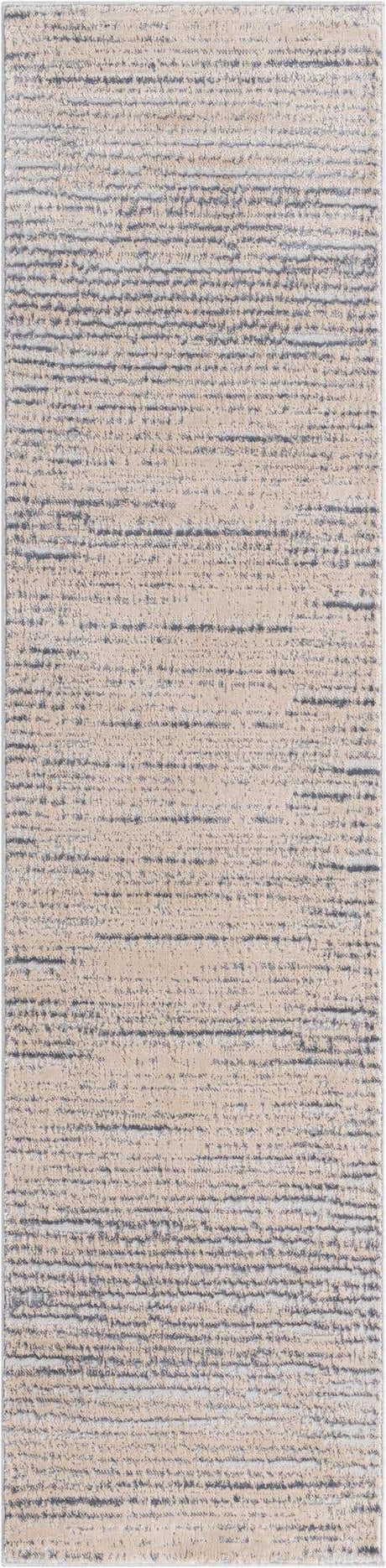 Cream 2' x 8' Oasis Runner Area Rug 65% Polypropylene & 35% Polyester Contemporary Carpet for Living Rooms, Bedroom, Kitchen, Dining, Office for Sale at Rug Engine