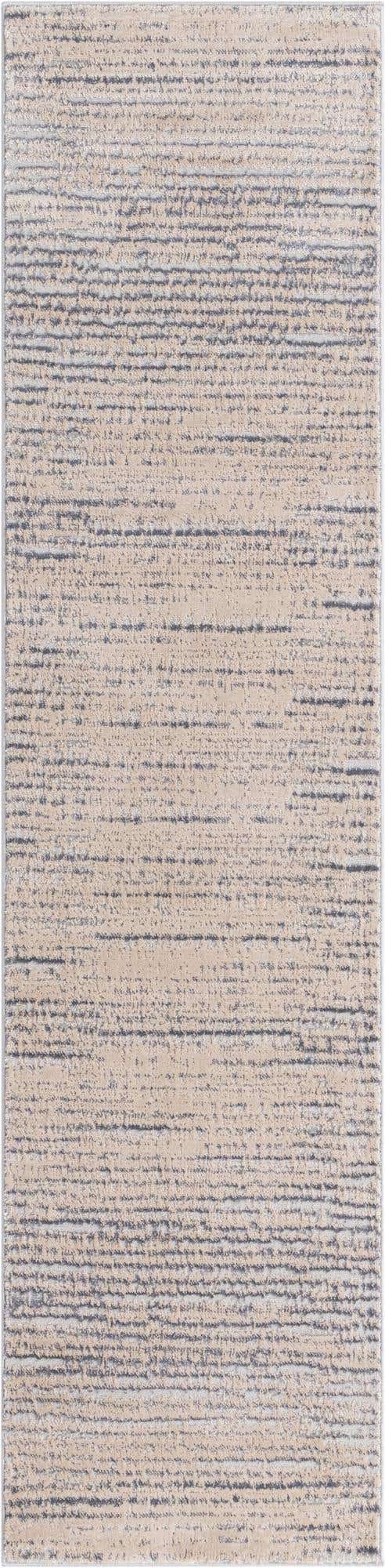 Cream 2' x 8' Oasis Runner Area Rug 65% Polypropylene & 35% Polyester Contemporary Carpet for Living Rooms, Bedroom, Kitchen, Dining, Office for Sale at Rug Engine