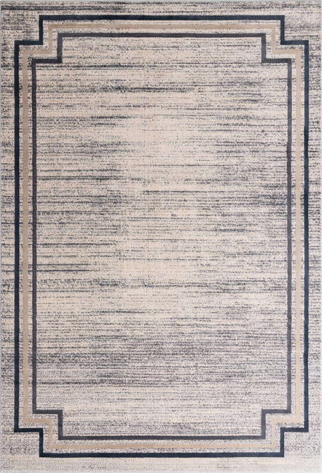 Gray 7' x 10' Oasis Rectangle Area Rug 65% Polypropylene & 35% Polyester Contemporary Carpet for Living Rooms, Bedroom, Kitchen, Dining, Office for Sale at Rug Engine