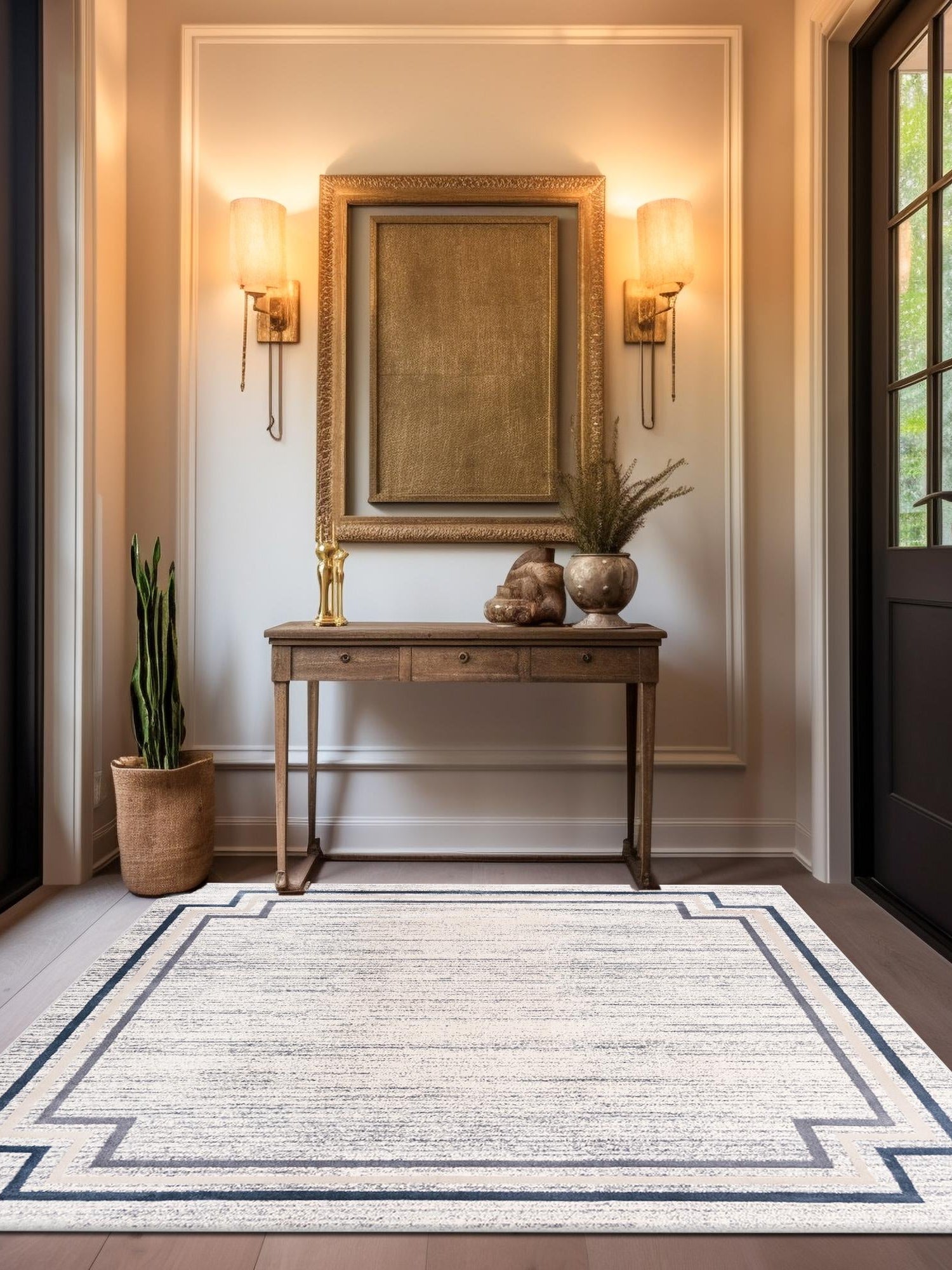 Gray 6' 1 x 6' 1 Oasis Square Area Rug 65% Polypropylene & 35% Polyester Contemporary Carpet for Living Rooms, Bedroom, Kitchen, Dining, Office for Sale at Rug Engine