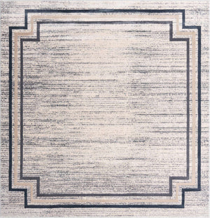 Gray 7' x 7' Oasis Square Area Rug 65% Polypropylene & 35% Polyester Contemporary Carpet for Living Rooms, Bedroom, Kitchen, Dining, Office for Sale at Rug Engine