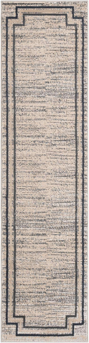 Gray 2' 7 x 10' Oasis Runner Area Rug 65% Polypropylene & 35% Polyester Contemporary Carpet for Living Rooms, Bedroom, Kitchen, Dining, Office for Sale at Rug Engine