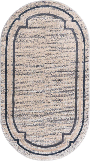 Gray 3' x 5' 3 Oasis Oval Area Rug 65% Polypropylene & 35% Polyester Contemporary Carpet for Living Rooms, Bedroom, Kitchen, Dining, Office for Sale at Rug Engine