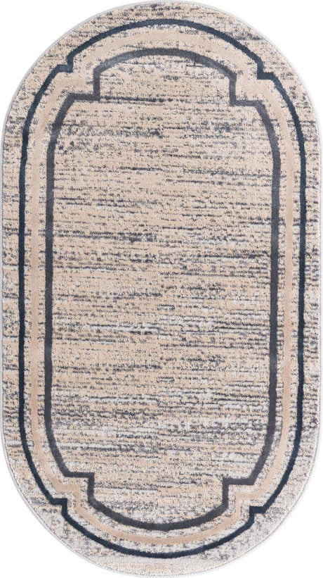 Gray 3' x 5' 3 Oasis Oval Area Rug 65% Polypropylene & 35% Polyester Contemporary Carpet for Living Rooms, Bedroom, Kitchen, Dining, Office for Sale at Rug Engine
