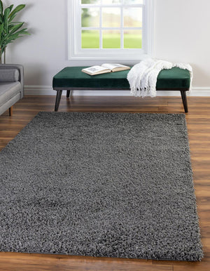 Graphite Gray 3' 3 x 5' 3 Comfort Solid Shag Rectangle Area Rug Thick Soft Touch Fluffy & Plush Shaggy Pile 100% Polypropylene for Living Room, Office, Bedroom for Sale at Rug Engine