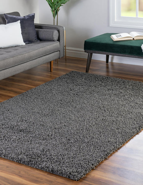 Graphite Gray 3' 3 x 5' 3 Comfort Solid Shag Rectangle Area Rug Thick Soft Touch Fluffy & Plush Shaggy Pile 100% Polypropylene for Living Room, Office, Bedroom for Sale at Rug Engine