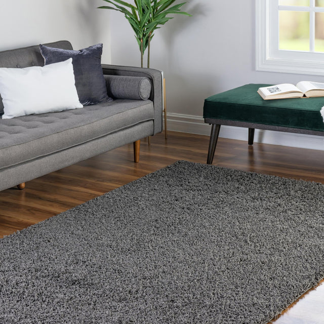 Graphite Gray 3' 3 x 5' 3 Comfort Solid Shag Rectangle Area Rug Thick Soft Touch Fluffy & Plush Shaggy Pile 100% Polypropylene for Living Room, Office, Bedroom for Sale at Rug Engine