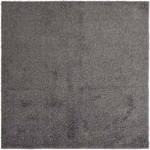 Graphite Gray 7' x 7' Comfort Solid Shag Square Area Rug Thick Soft Touch Fluffy & Plush Shaggy Pile 100% Polypropylene for Living Room, Office, Bedroom for Sale at Rug Engine