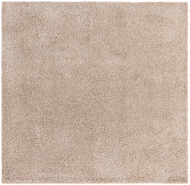 Taupe 7' x 7' Comfort Solid Shag Square Area Rug Thick Soft Touch Fluffy & Plush Shaggy Pile 100% Polypropylene for Living Room, Office, Bedroom for Sale at Rug Engine