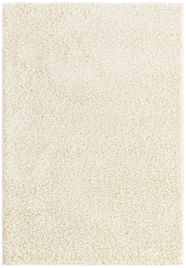Pure Ivory 4' x 6' Comfort Solid Shag Rectangle Area Rug Thick Soft Touch Fluffy & Plush Shaggy Pile 100% Polypropylene for Living Room, Office, Bedroom for Sale at Rug Engine