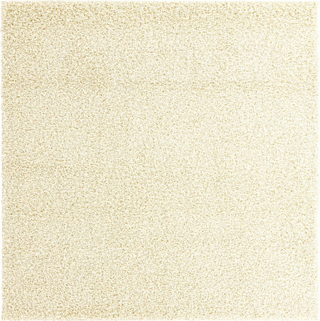 Pure Ivory 7' x 7' Comfort Solid Shag Square Area Rug Thick Soft Touch Fluffy & Plush Shaggy Pile 100% Polypropylene for Living Room, Office, Bedroom for Sale at Rug Engine