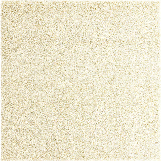 Pure Ivory 7' x 7' Comfort Solid Shag Square Area Rug Thick Soft Touch Fluffy & Plush Shaggy Pile 100% Polypropylene for Living Room, Office, Bedroom for Sale at Rug Engine