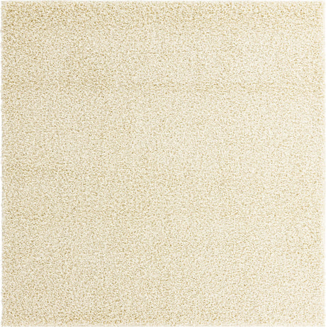 Pure Ivory 7' x 7' Comfort Solid Shag Square Area Rug Thick Soft Touch Fluffy & Plush Shaggy Pile 100% Polypropylene for Living Room, Office, Bedroom for Sale at Rug Engine