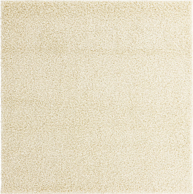 Pure Ivory 7' x 7' Comfort Solid Shag Square Area Rug Thick Soft Touch Fluffy & Plush Shaggy Pile 100% Polypropylene for Living Room, Office, Bedroom for Sale at Rug Engine