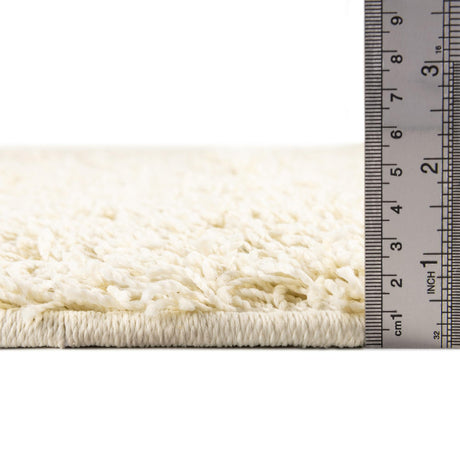 Pure Ivory 7' x 7' Comfort Solid Shag Square Area Rug Thick Soft Touch Fluffy & Plush Shaggy Pile 100% Polypropylene for Living Room, Office, Bedroom for Sale at Rug Engine