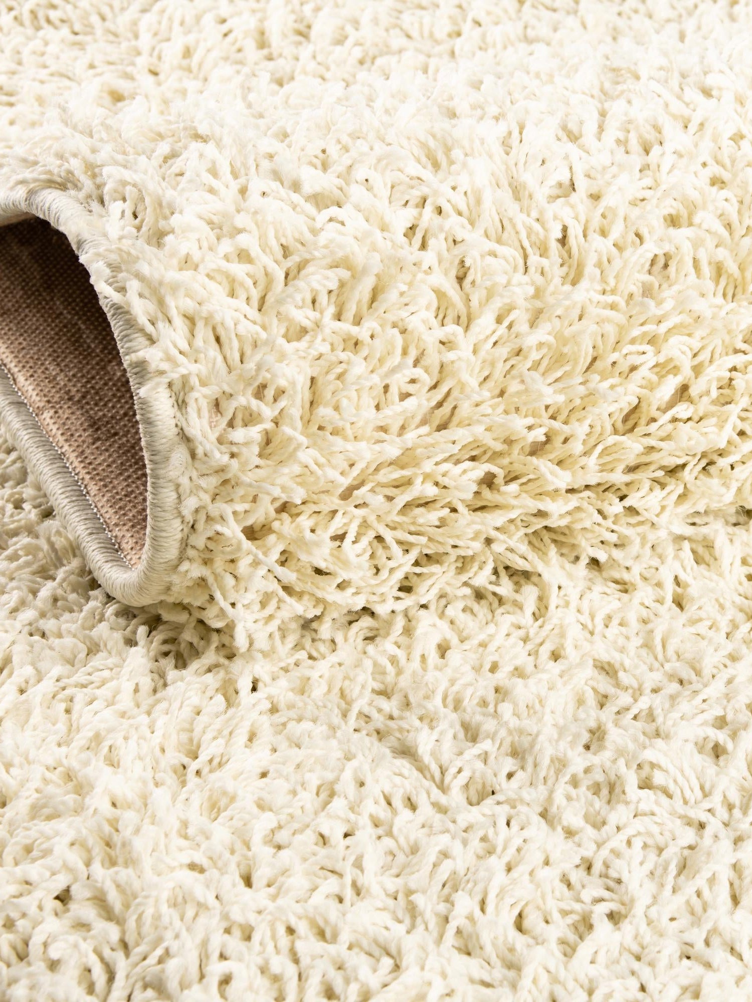 Pure Ivory 2' x 6' Comfort Solid Shag Runner Area Rug Thick Soft Touch Fluffy & Plush Shaggy Pile 100% Polypropylene for Living Room, Office, Bedroom for Sale at Rug Engine