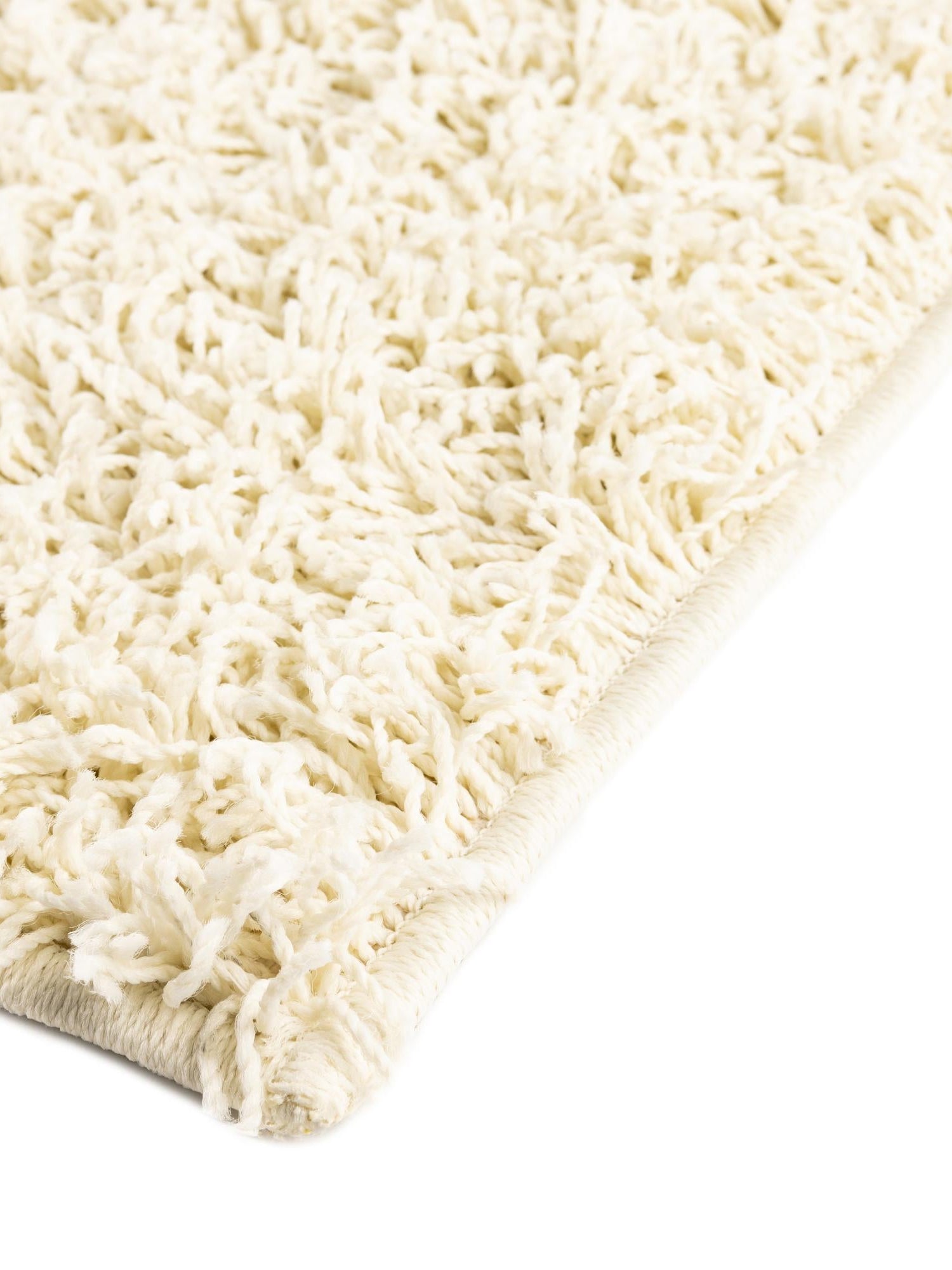 Pure Ivory 2' x 6' Comfort Solid Shag Runner Area Rug Thick Soft Touch Fluffy & Plush Shaggy Pile 100% Polypropylene for Living Room, Office, Bedroom for Sale at Rug Engine