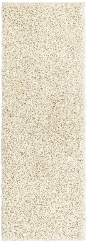 Pure Ivory 2' x 6' Comfort Solid Shag Runner Area Rug Thick Soft Touch Fluffy & Plush Shaggy Pile 100% Polypropylene for Living Room, Office, Bedroom for Sale at Rug Engine
