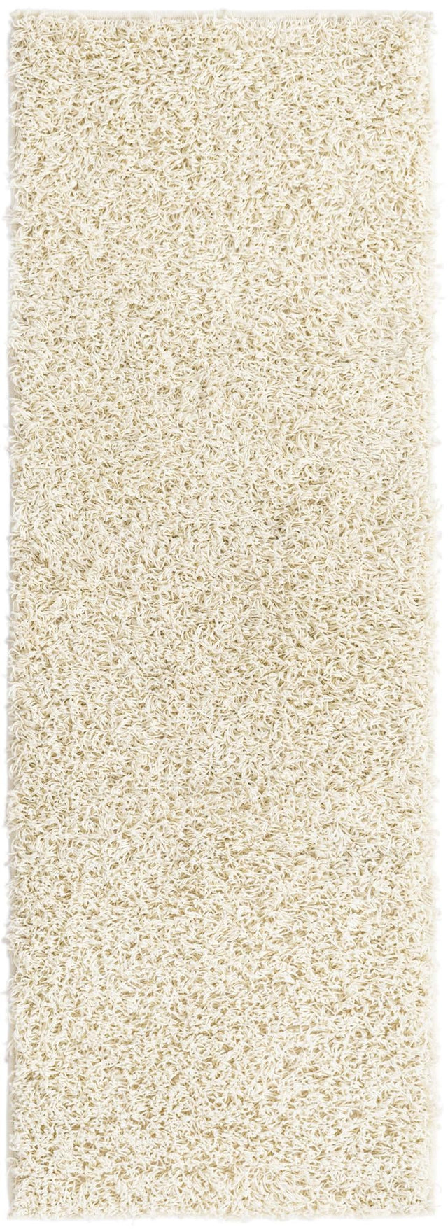 Pure Ivory 2' x 6' Comfort Solid Shag Runner Area Rug Thick Soft Touch Fluffy & Plush Shaggy Pile 100% Polypropylene for Living Room, Office, Bedroom for Sale at Rug Engine
