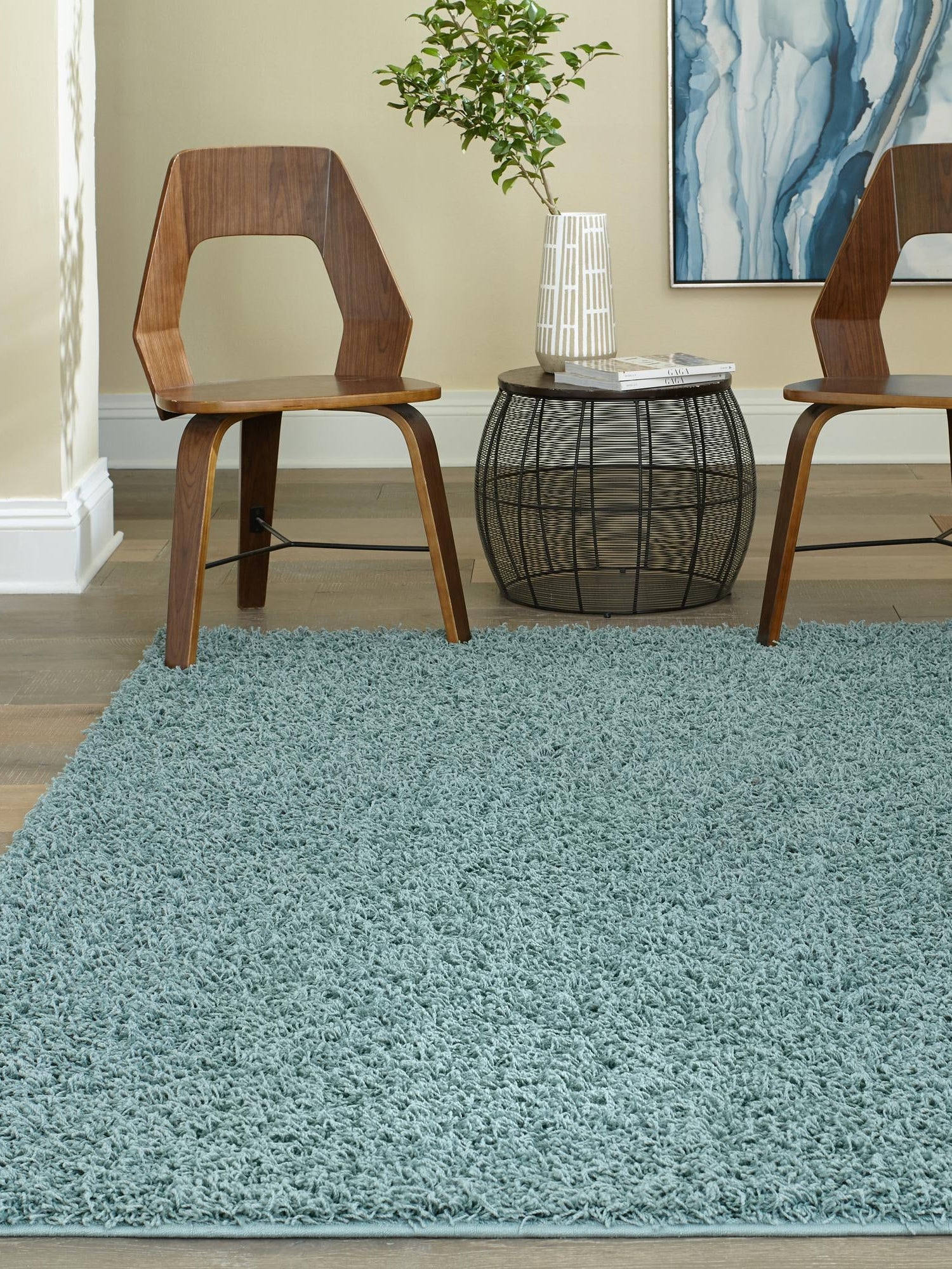 Light Slate Blue 3' 3 x 5' 3 Comfort Solid Shag Rectangle Area Rug Thick Soft Touch Fluffy & Plush Shaggy Pile 100% Polypropylene for Living Room, Office, Bedroom for Sale at Rug Engine