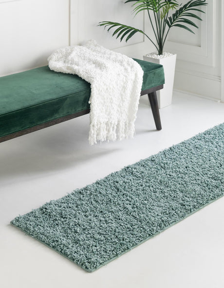 Light Slate Blue 2' 6 x 16' 5 Comfort Solid Shag Runner Area Rug Thick Soft Touch Fluffy & Plush Shaggy Pile 100% Polypropylene for Living Room, Office, Bedroom for Sale at Rug Engine