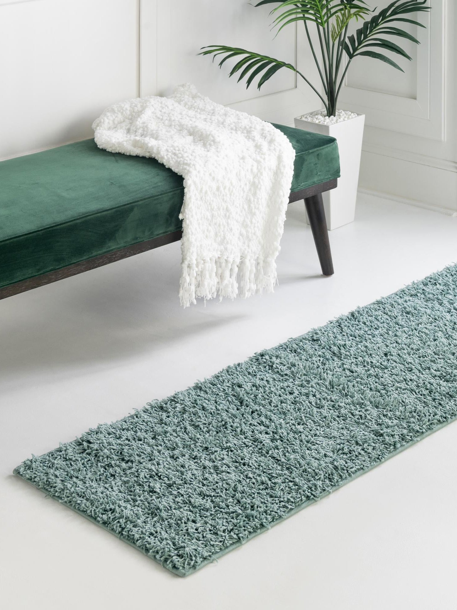 Light Slate Blue 2' x 8' Comfort Solid Shag Runner Area Rug Thick Soft Touch Fluffy & Plush Shaggy Pile 100% Polypropylene for Living Room, Office, Bedroom for Sale at Rug Engine