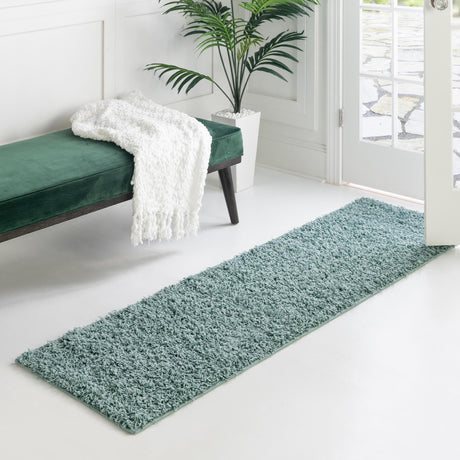 Light Slate Blue 2' 6 x 16' 5 Comfort Solid Shag Runner Area Rug Thick Soft Touch Fluffy & Plush Shaggy Pile 100% Polypropylene for Living Room, Office, Bedroom for Sale at Rug Engine