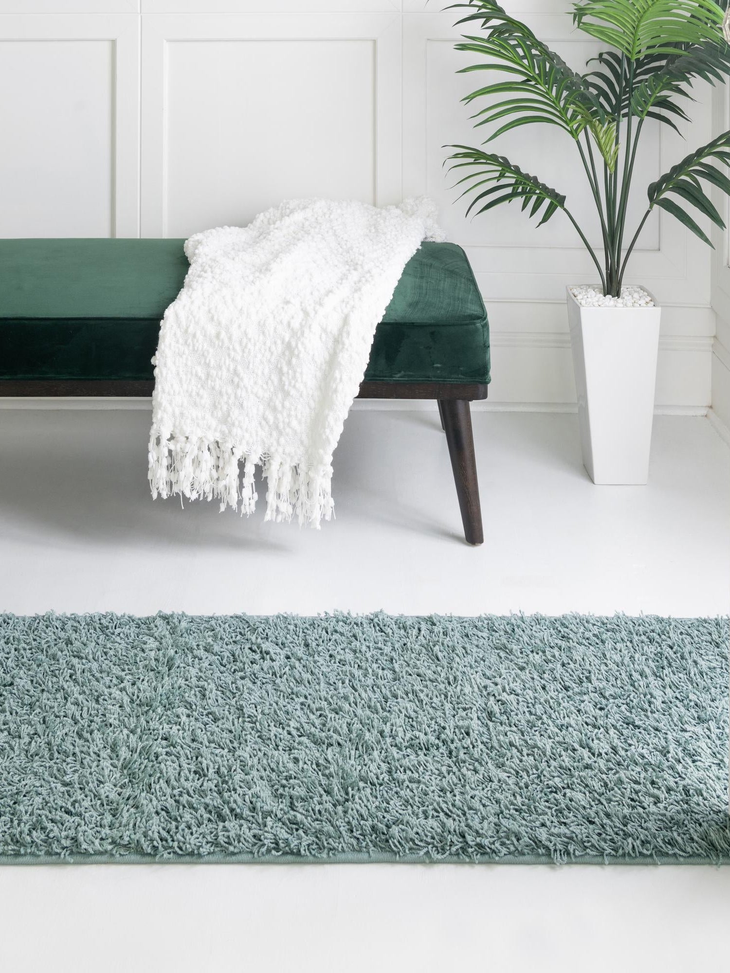 Light Slate Blue 2' 6 x 13' Comfort Solid Shag Runner Area Rug Thick Soft Touch Fluffy & Plush Shaggy Pile 100% Polypropylene for Living Room, Office, Bedroom for Sale at Rug Engine