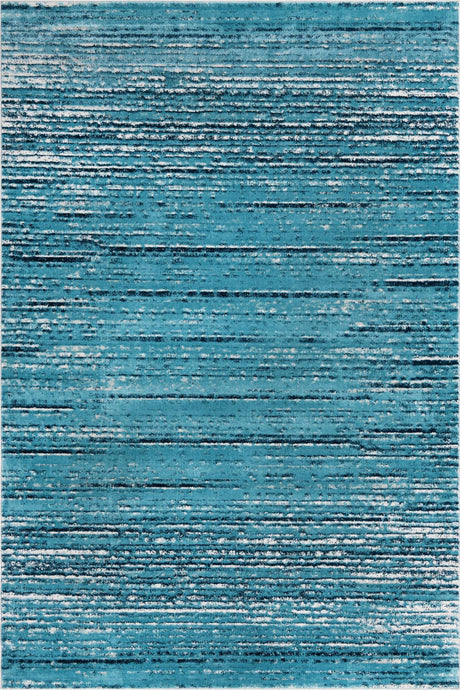 Blue 7' x 10' Oasis Rectangle Area Rug 65% Polypropylene & 35% Polyester Contemporary Carpet for Living Rooms, Bedroom, Kitchen, Dining, Office for Sale at Rug Engine