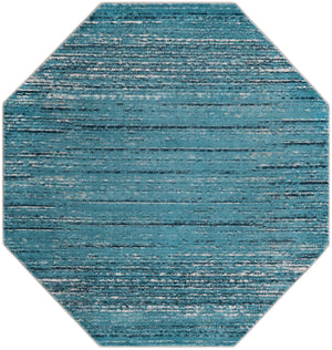 Blue 7' x 7' Oasis Octagon Area Rug 65% Polypropylene & 35% Polyester Contemporary Carpet for Living Rooms, Bedroom, Kitchen, Dining, Office for Sale at Rug Engine