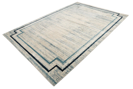 Blue 7' x 10' Oasis Rectangle Area Rug 65% Polypropylene & 35% Polyester Contemporary Carpet for Living Rooms, Bedroom, Kitchen, Dining, Office for Sale at Rug Engine