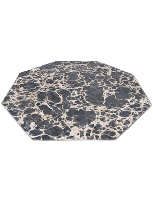 Gray 7' x 7' Oasis Octagon Area Rug 65% Polypropylene & 35% Polyester Contemporary Carpet for Living Rooms, Bedroom, Kitchen, Dining, Office for Sale at Rug Engine