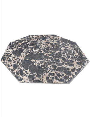 Gray 7' x 7' Oasis Octagon Area Rug 65% Polypropylene & 35% Polyester Contemporary Carpet for Living Rooms, Bedroom, Kitchen, Dining, Office for Sale at Rug Engine