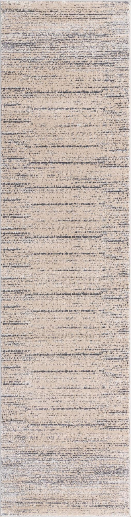 Cream 2' 7 x 10' Oasis Runner Area Rug 65% Polypropylene & 35% Polyester Contemporary Carpet for Living Rooms, Bedroom, Kitchen, Dining, Office for Sale at Rug Engine