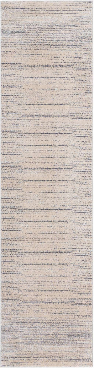 Cream 2' 7 x 10' Oasis Runner Area Rug 65% Polypropylene & 35% Polyester Contemporary Carpet for Living Rooms, Bedroom, Kitchen, Dining, Office for Sale at Rug Engine