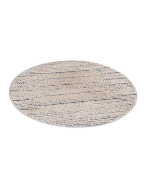 Cream 3' x 3' Oasis Round Area Rug 65% Polypropylene & 35% Polyester Contemporary Carpet for Living Rooms, Bedroom, Kitchen, Dining, Office for Sale at Rug Engine