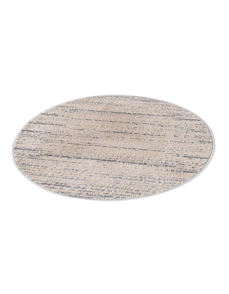 Cream 3' x 3' Oasis Round Area Rug 65% Polypropylene & 35% Polyester Contemporary Carpet for Living Rooms, Bedroom, Kitchen, Dining, Office for Sale at Rug Engine