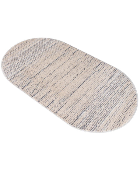 Cream 3' x 5' 3 Oasis Oval Area Rug 65% Polypropylene & 35% Polyester Contemporary Carpet for Living Rooms, Bedroom, Kitchen, Dining, Office for Sale at Rug Engine