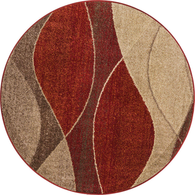 Multicolor 5' 3 x 5' 3 Autumn Round Area Rug 100% Polypropylene Durable Jute Backing Living Dining Room Bedroom Office Modern Decor Carpet for Sale at Rug Engine
