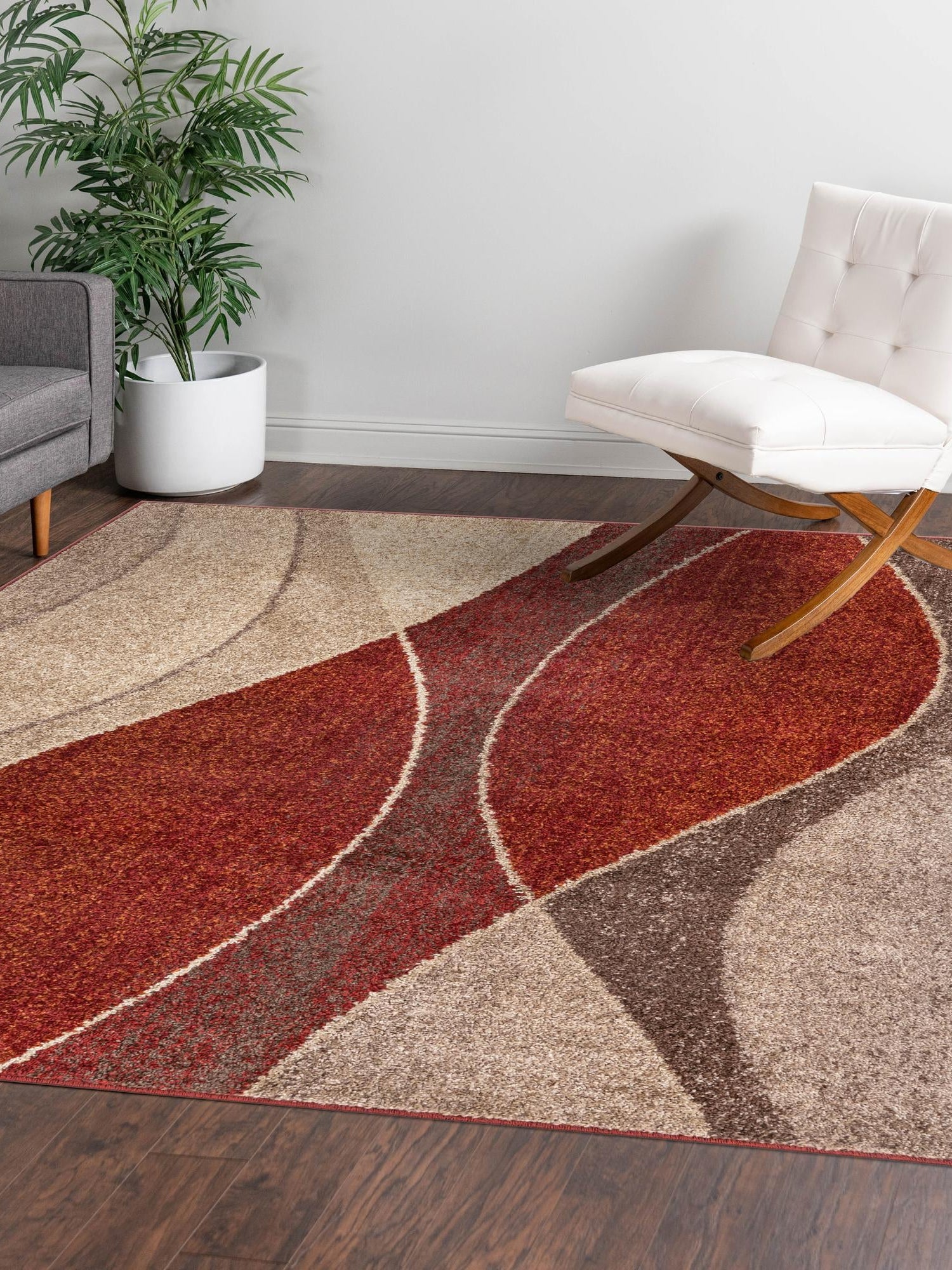 Multicolor 5' 3 x 5' 3 Autumn Square Area Rug 100% Polypropylene Durable Jute Backing Living Dining Room Bedroom Office Modern Decor Carpet for Sale at Rug Engine