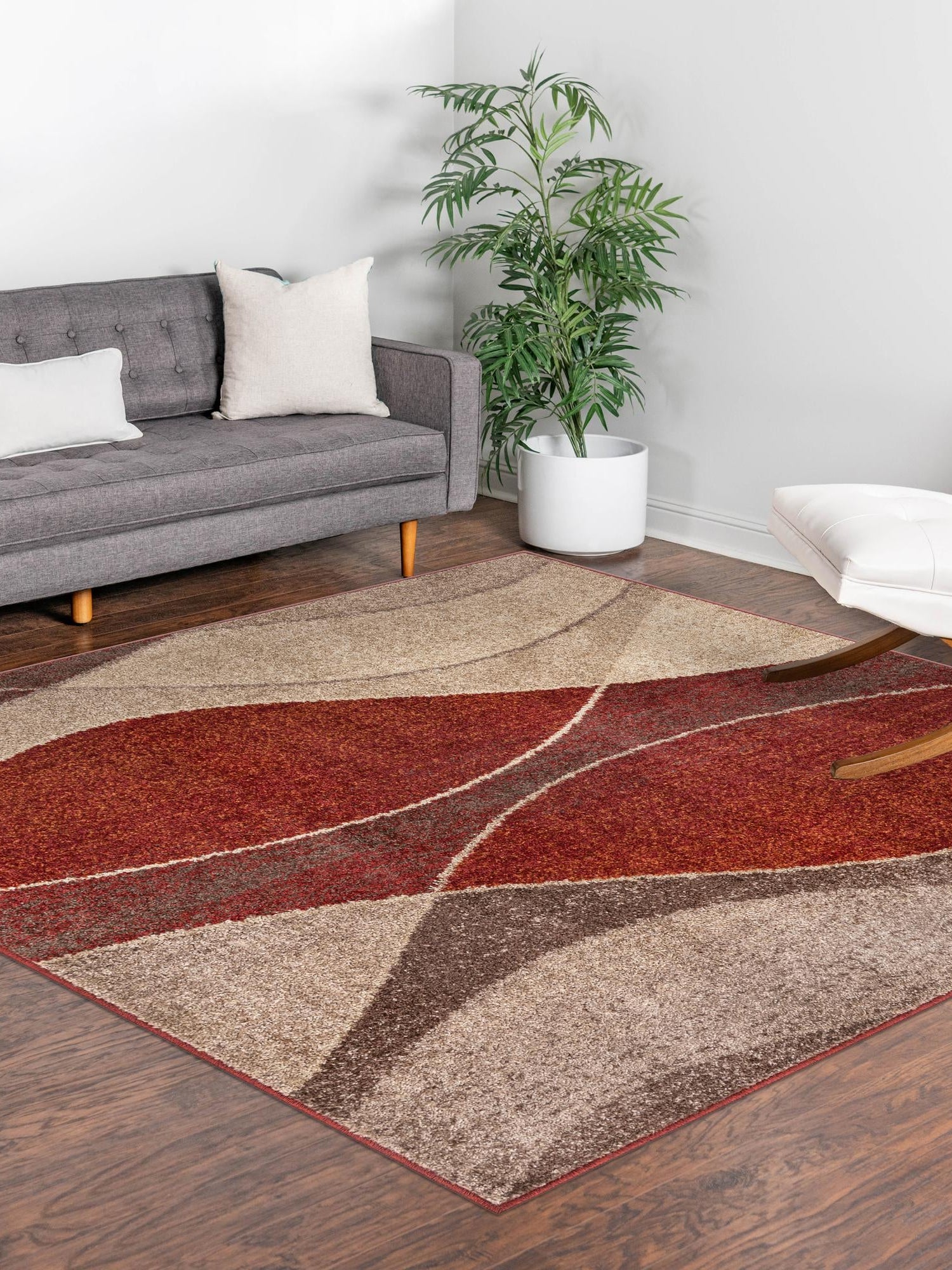 Multicolor 5' 3 x 5' 3 Autumn Square Area Rug 100% Polypropylene Durable Jute Backing Living Dining Room Bedroom Office Modern Decor Carpet for Sale at Rug Engine