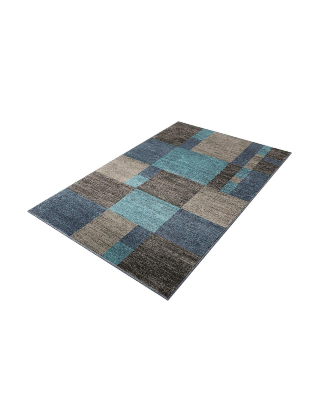 Blue Gray 4' 1 x 6' 1 Autumn Rectangle Area Rug 100% Polypropylene Durable Jute Backing Living Dining Room Bedroom Office Modern Decor Carpet for Sale at Rug Engine