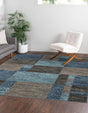 Blue Gray 5' 3 x 5' 3 Autumn Square Area Rug 100% Polypropylene Durable Jute Backing Living Dining Room Bedroom Office Modern Decor Carpet for Sale at Rug Engine
