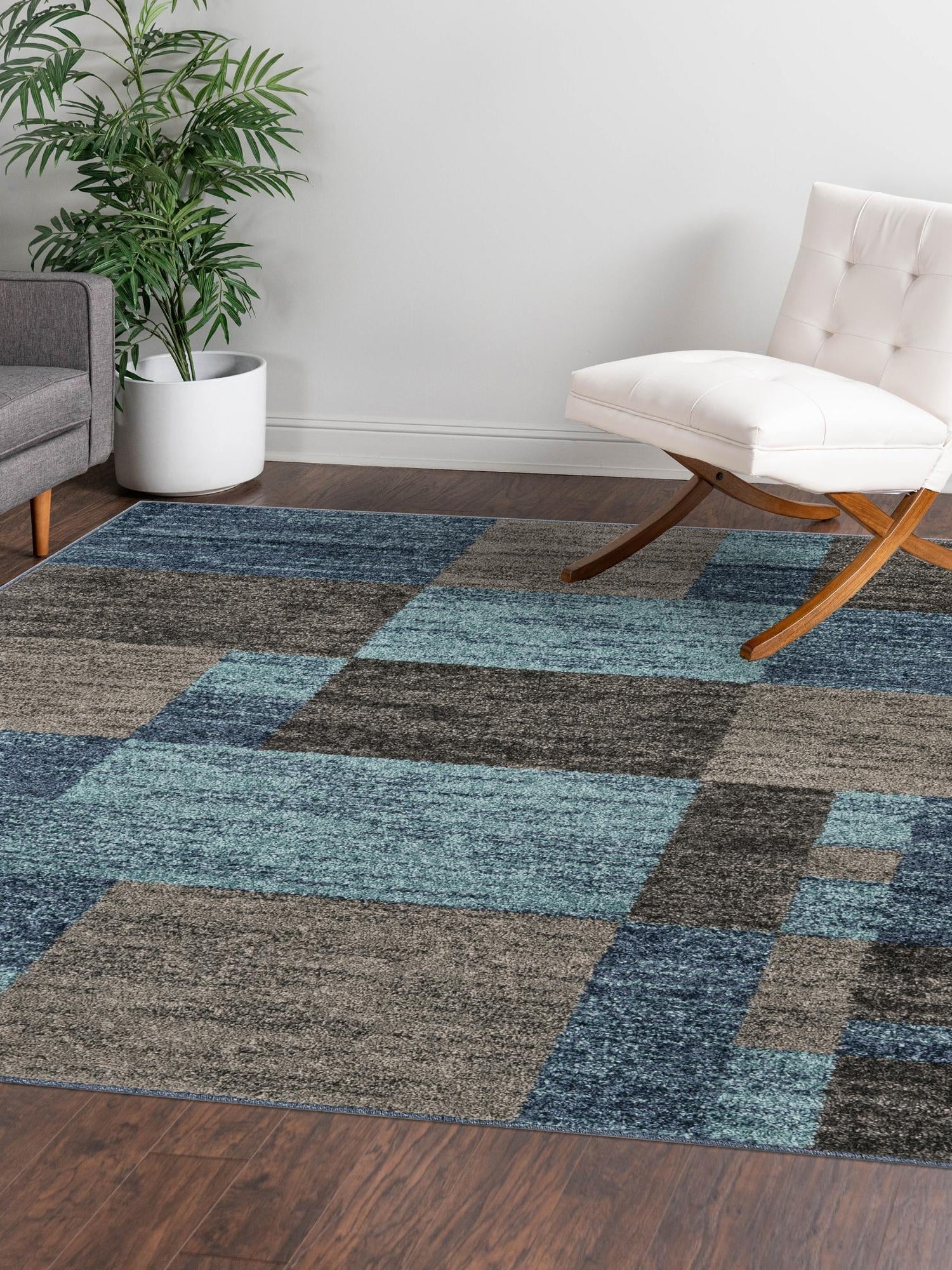 Blue Gray 7' 10 x 7' 10 Autumn Square Area Rug 100% Polypropylene Durable Jute Backing Living Dining Room Bedroom Office Modern Decor Carpet for Sale at Rug Engine