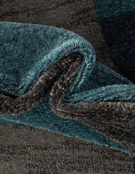 Blue Gray 5' 3 x 5' 3 Autumn Octagon Area Rug 100% Polypropylene Durable Jute Backing Living Dining Room Bedroom Office Modern Decor Carpet for Sale at Rug Engine