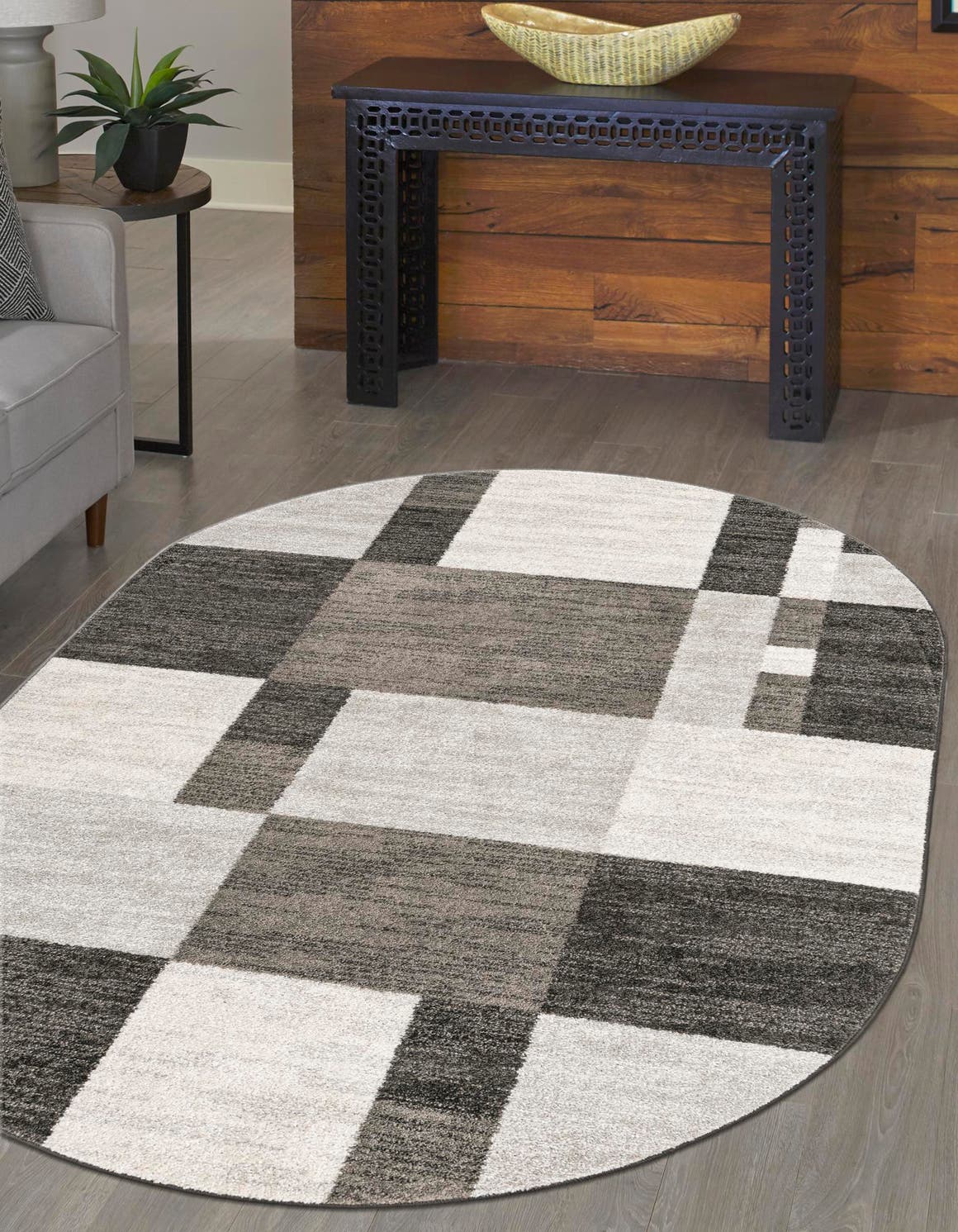 Gray 3' 1 x 5' 3 Autumn Oval Area Rug 100% Polypropylene Durable Jute Backing Living Dining Room Bedroom Office Modern Decor Carpet for Sale at Rug Engine