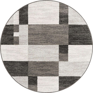 Gray 5' 3 x 5' 3 Autumn Round Area Rug 100% Polypropylene Durable Jute Backing Living Dining Room Bedroom Office Modern Decor Carpet for Sale at Rug Engine